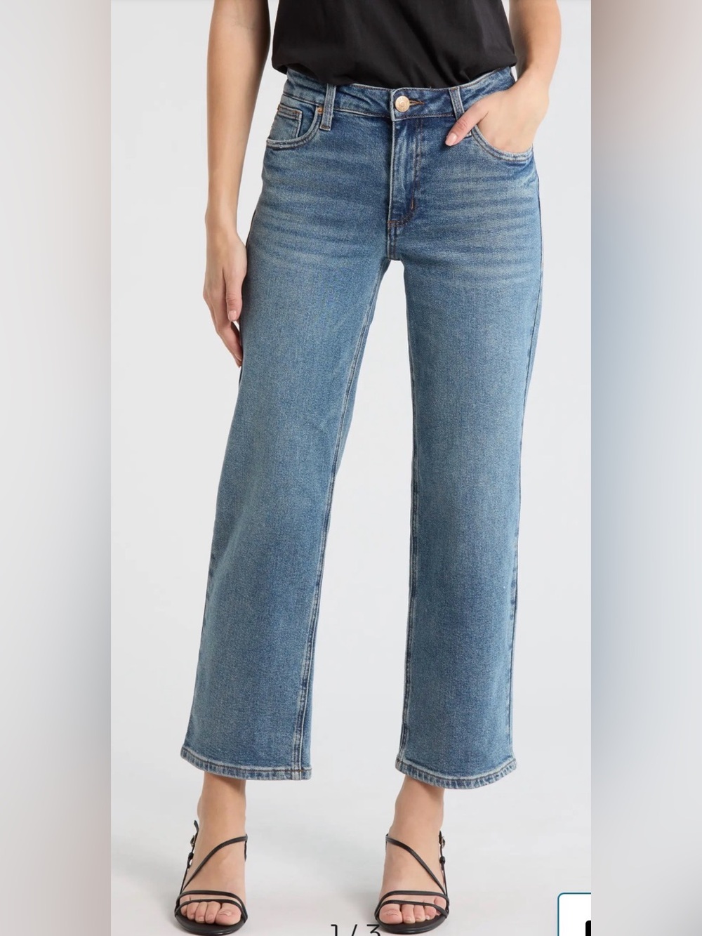 STS Blue “Faye” Women’s cropped wide leg denim sz 27 Anthropologie blue jeans